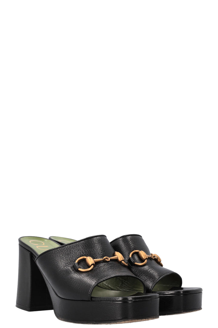 GUCCI Houdan Horsebit Plateau Heels Black