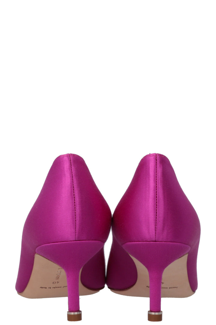 MANOLO BLAHNIK Hangisi Heels Satin Purple