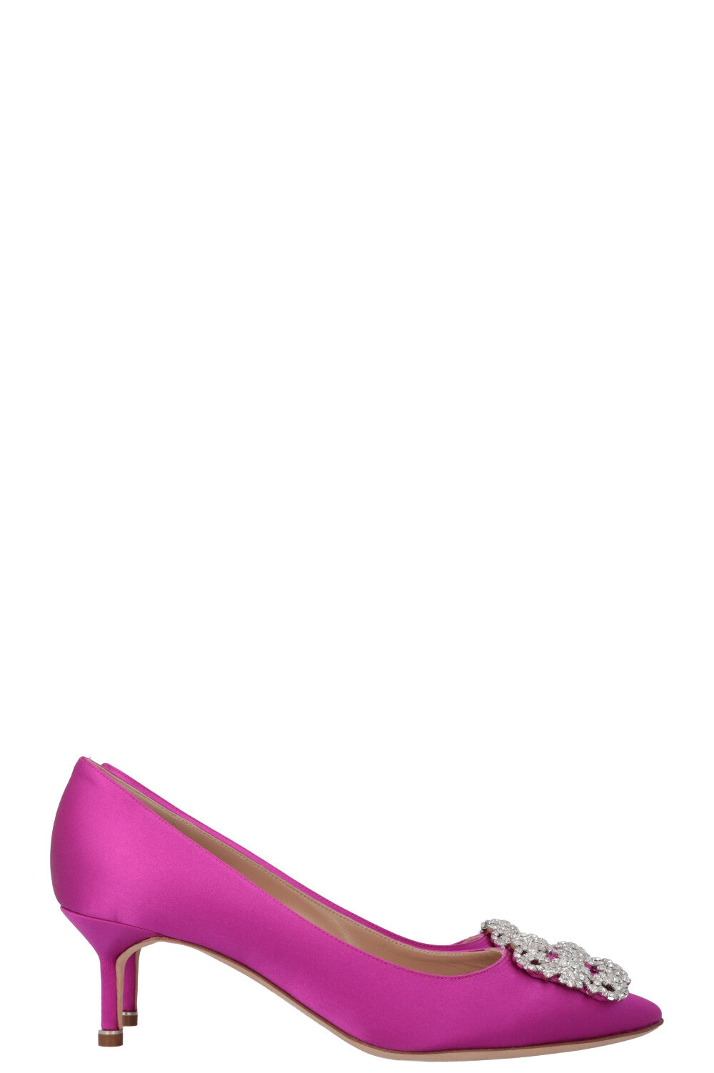 MANOLO BLAHNIK Hangisi Heels Satin Purple