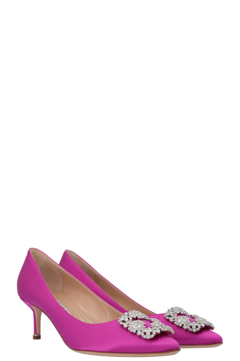 MANOLO BLAHNIK Hangisi Heels Satin Purple