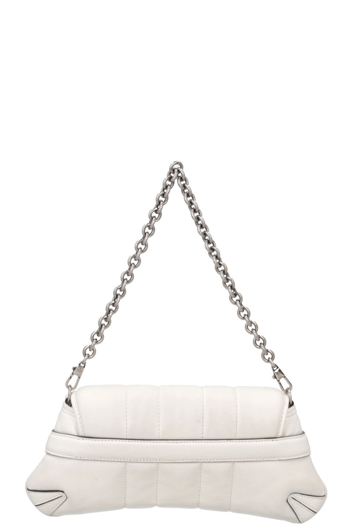 GUCCI Horsebit Chain Small Bag Leather White