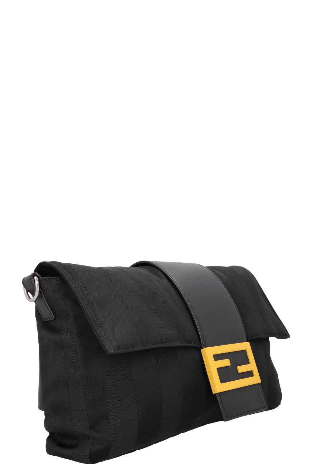 FENDI Sunflower Baguette Bag Canvas Black