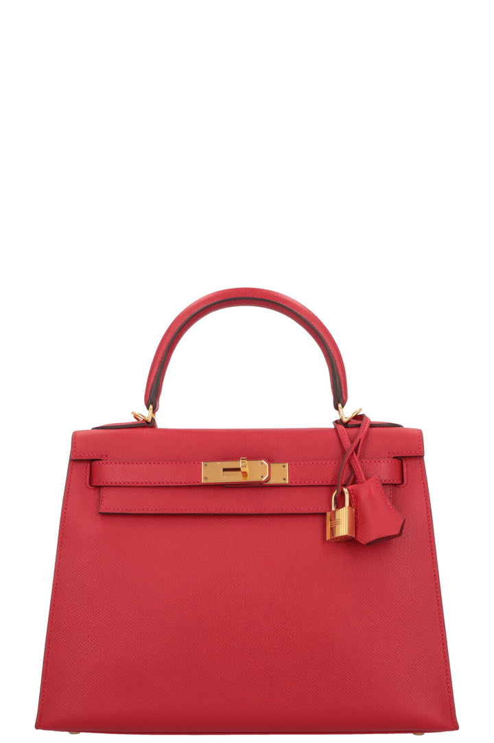 HERMES Kelly 28 Epsom Rouge Casaque