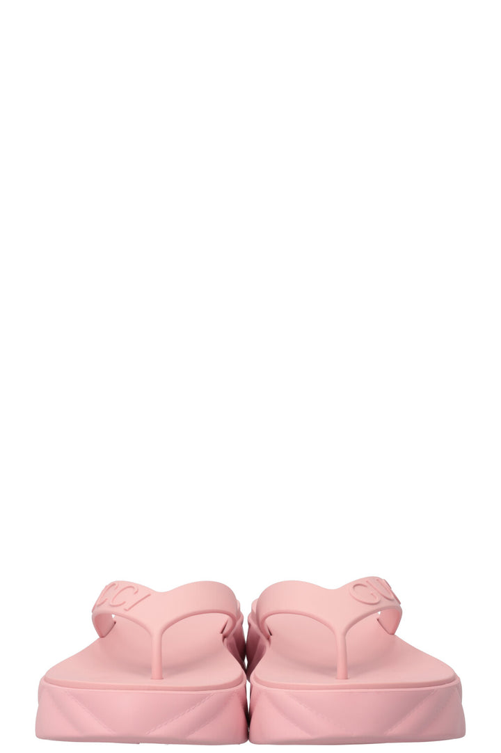 GUCCI Tarifa Platform Flip Flops Bubblegum