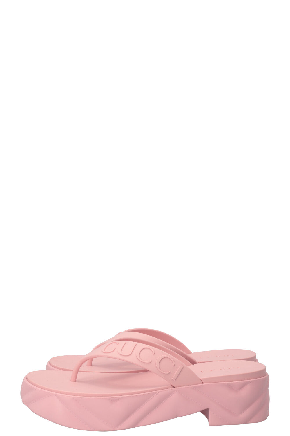 GUCCI Tarifa Platform Flip Flops Bubblegum