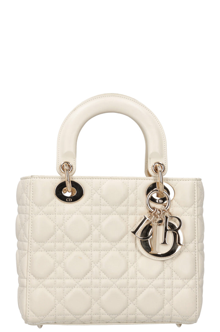 CHRISTIAN DIOR Small Lady Dior My ABCDior Bag White