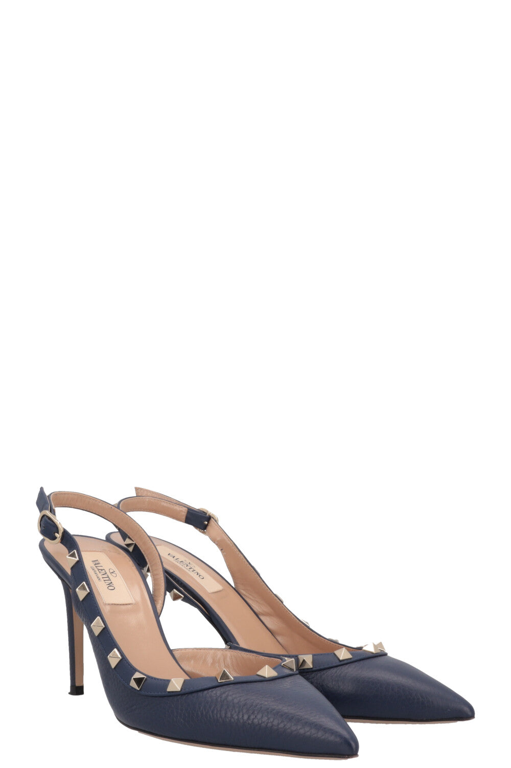 VALENTINO Rockstud Heels Leather Navy