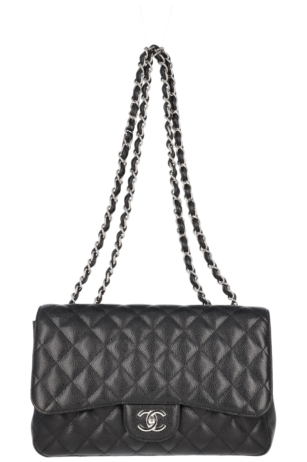 CHANEL Large Single Flap Bag Caviar Black