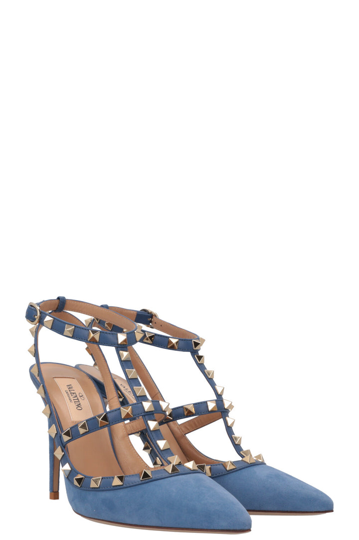 VALENTINO Rockstud Heels Suede Blue