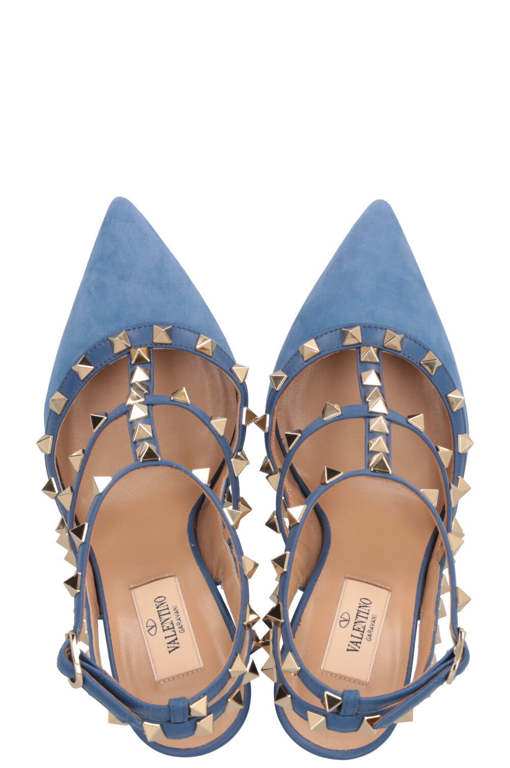 VALENTINO Rockstud Heels Suede Blue