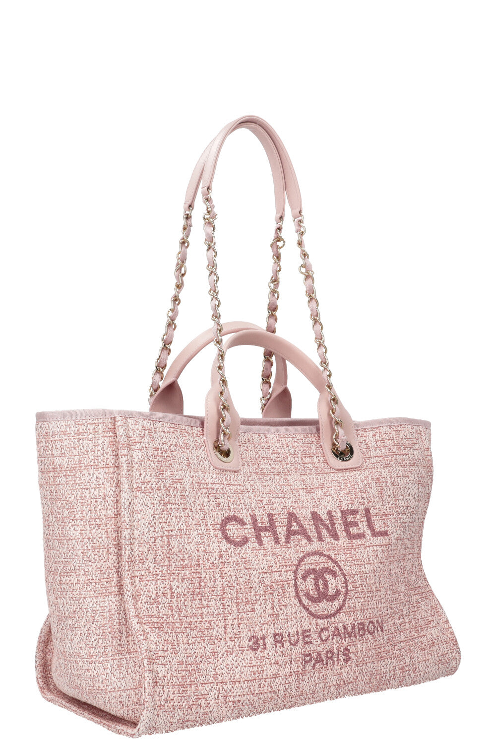 CHANEL Medium Deauville Tote Bag Pink