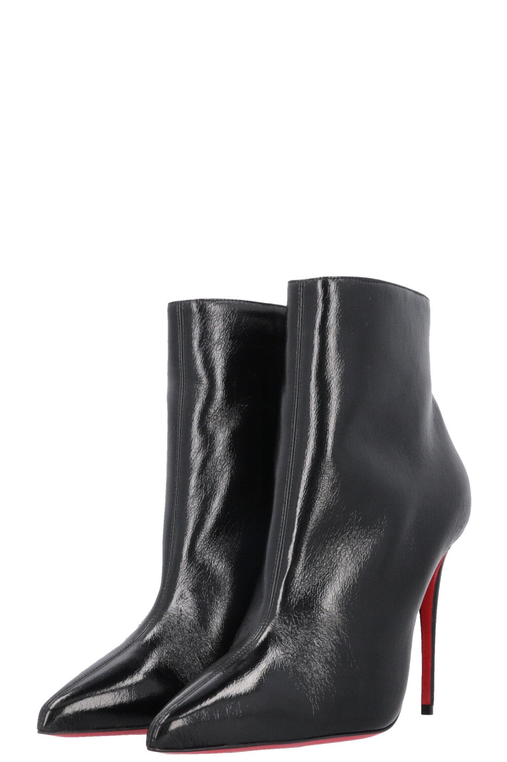 CHRISTIAN LOUBOUTIN So Kate 105 Ankle Boots Black Crinkled Leather