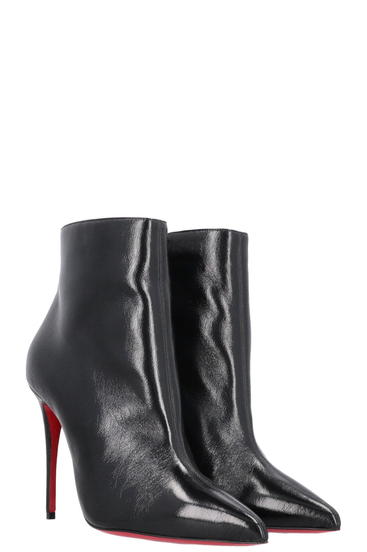 CHRISTIAN LOUBOUTIN So Kate 105 Ankle Boots Black Crinkled Leather