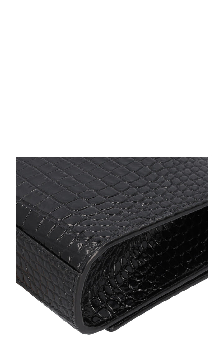 SAINT LAURENT Sac WOC Kate Tassel Croco Embossé Noir