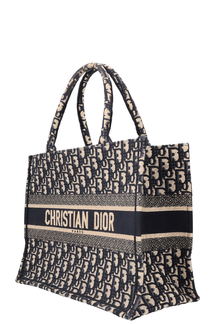 CHRISTIAN DIOR Book Tote Moyen Oblique Bleu