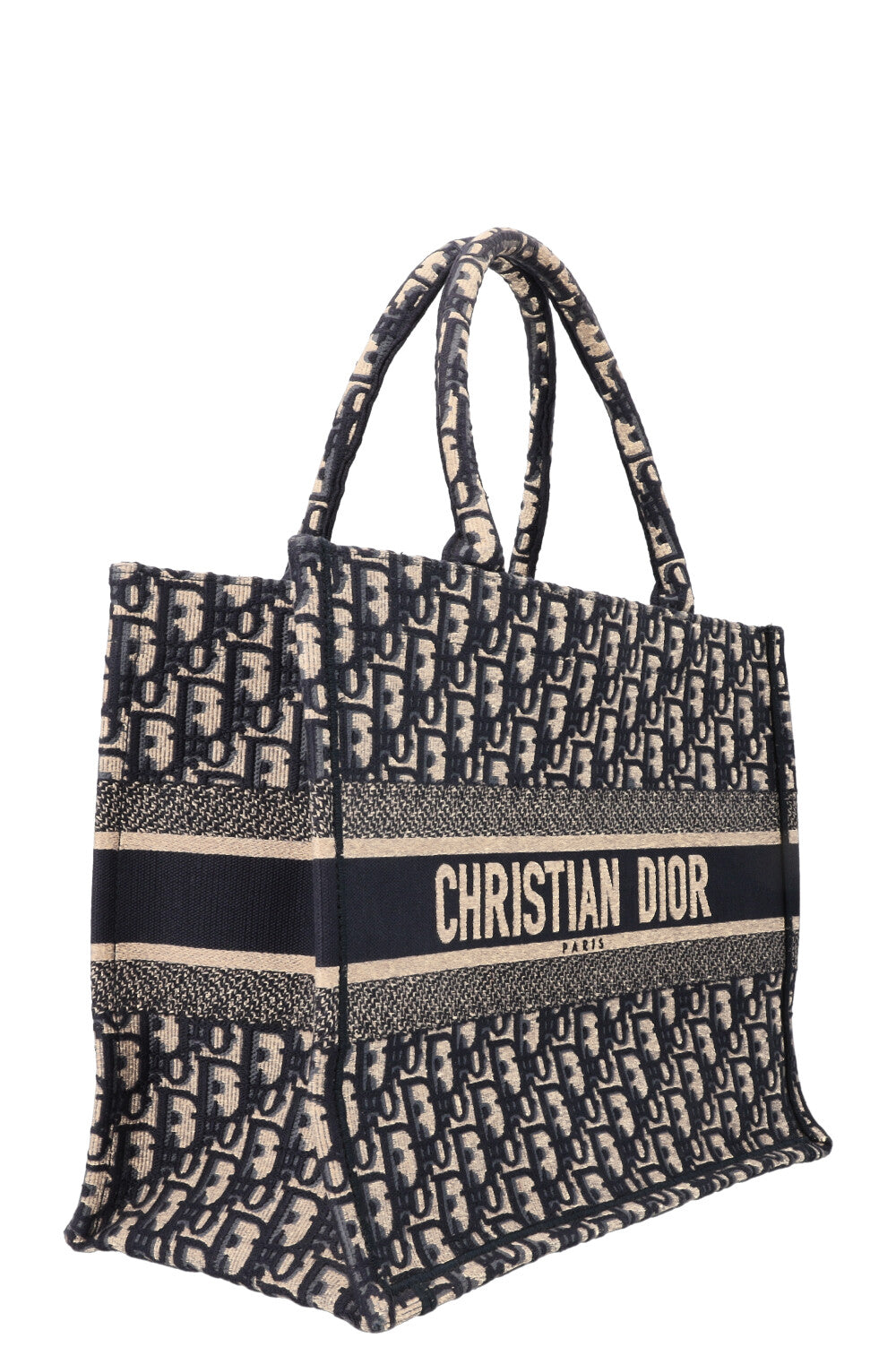 CHRISTIAN DIOR Book Tote Moyen Oblique Bleu