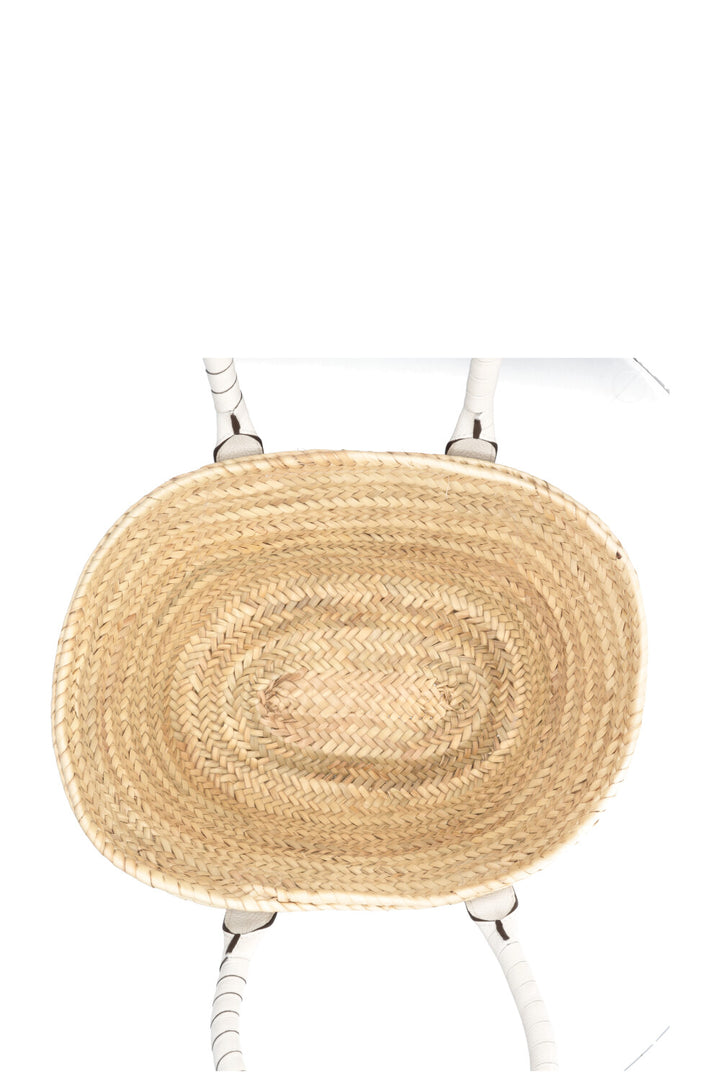 CHLOÉ Medium Marcie Basket Bag Beige White