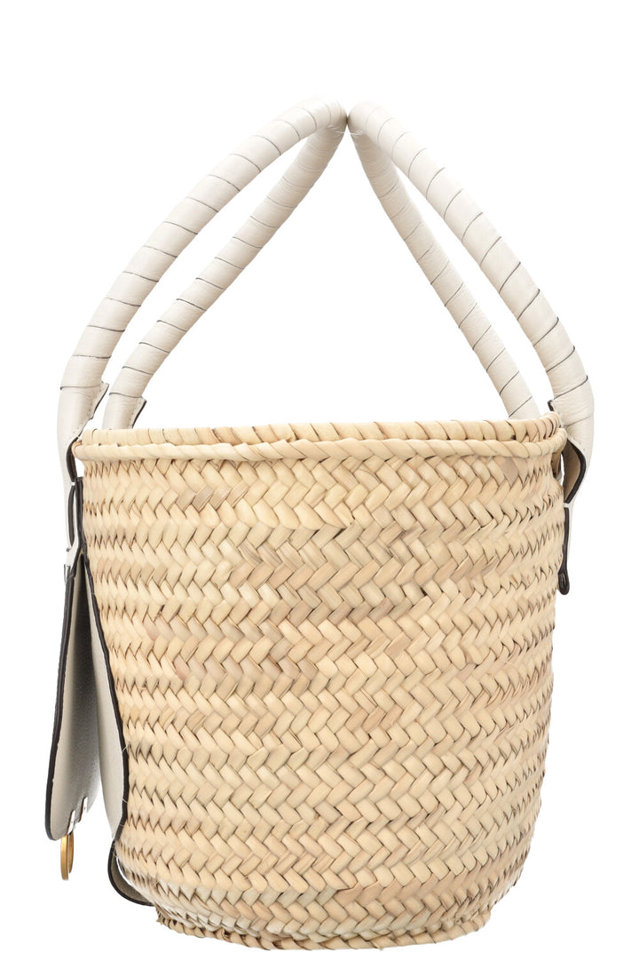 CHLOÉ Sac panier Marcie moyen Beige Blanc