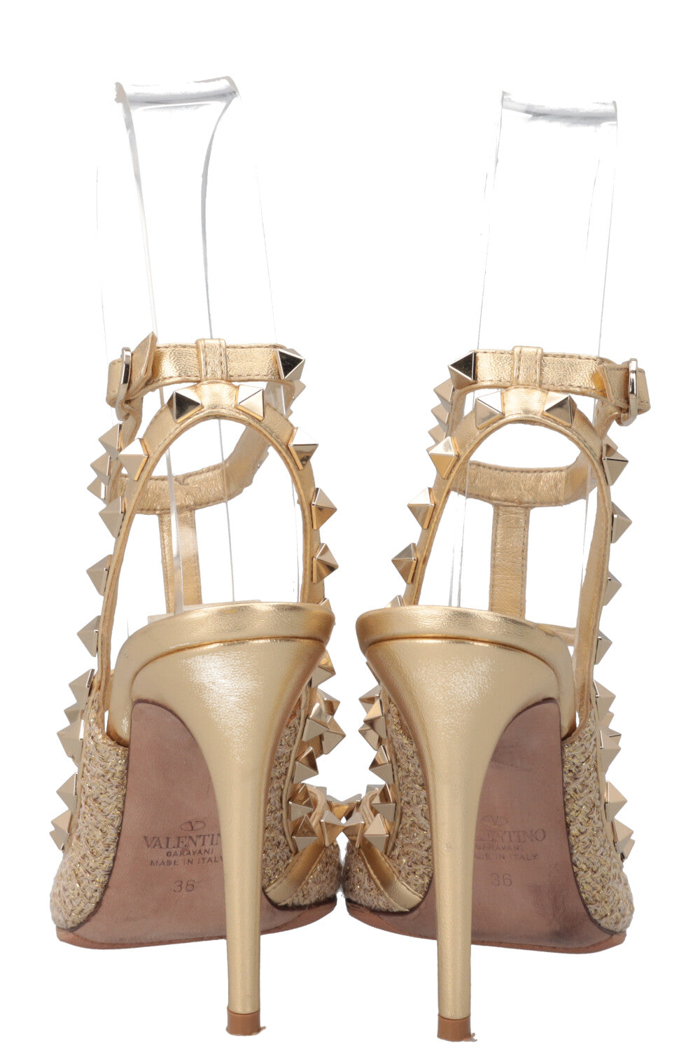 VALENTINO Rockstud Heels Gold