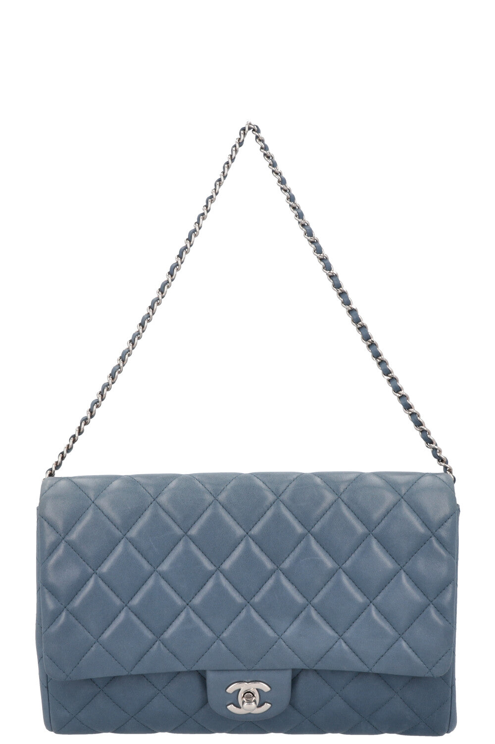 CHANEL Classic Single Flap Clutch Blue REAWAKE