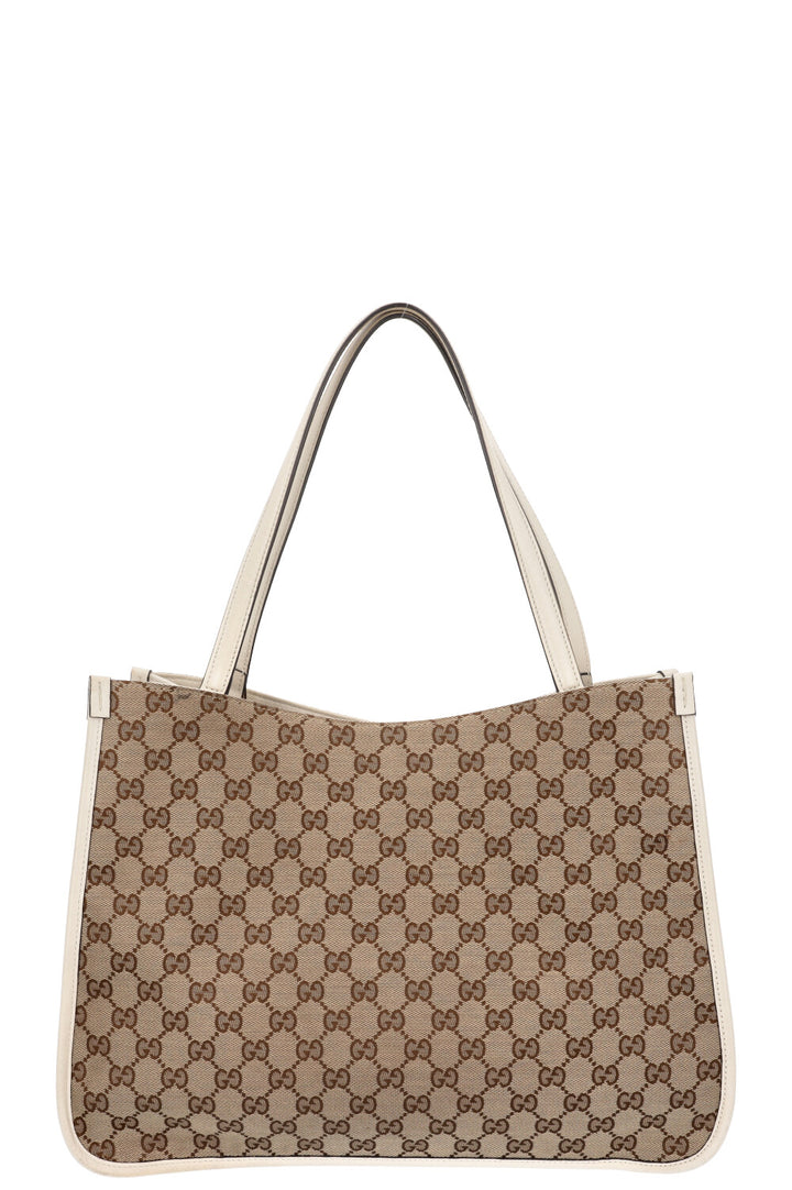 GUCCI 1955 Canvas Tote Bag White