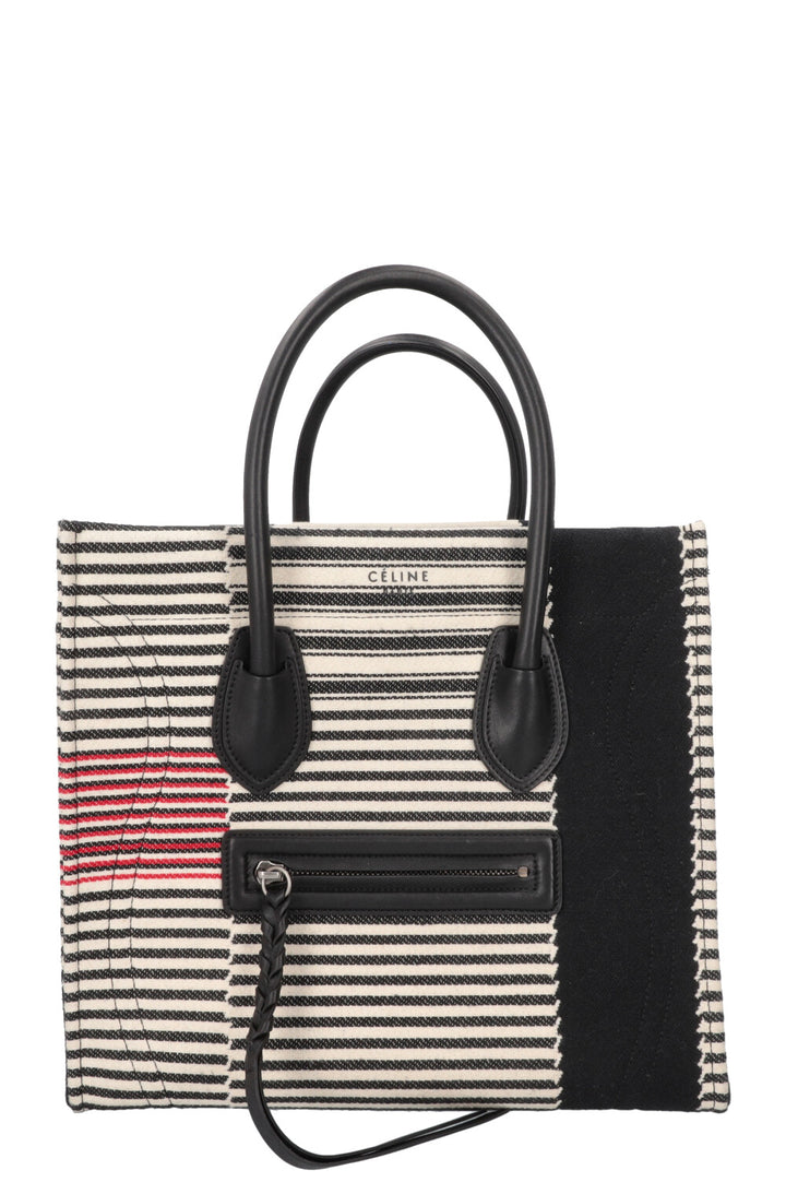 CÉLINE Phantom Medium Luggage Bag Canvas Striped Navy