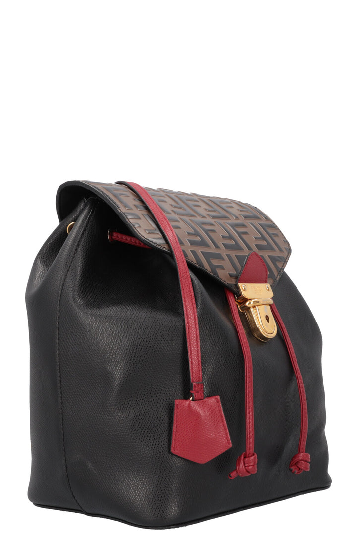 FENDI Zucca Print Backpack Leather Black