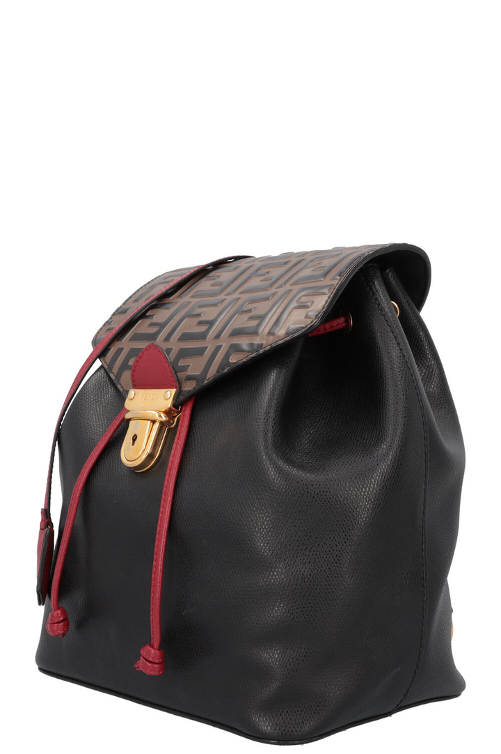 FENDI Zucca Print Backpack Leather Black