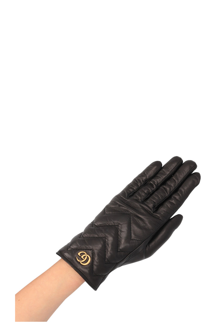 GUCCI Quilted Marmont Gloves Black