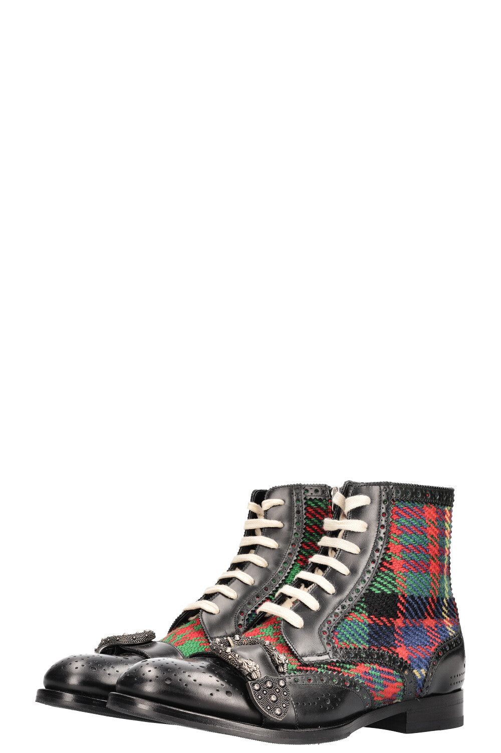 GUCCI Queercore Tartan Brogue Ankle Boots REAWAKE