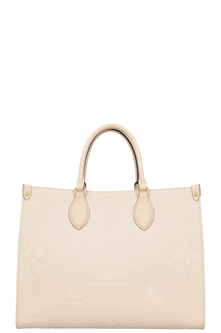 LOUIS VUITTON OnTheGo MM Tote Bag Ivory Empreinte