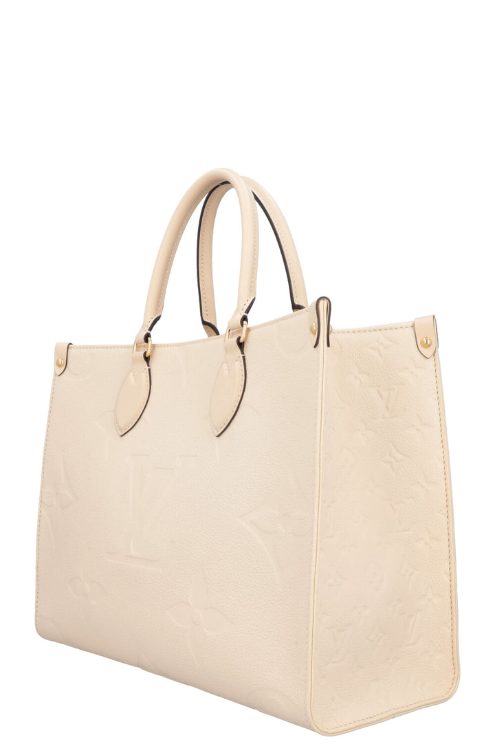 LOUIS VUITTON OnTheGo MM Tote Bag Ivory Empreinte