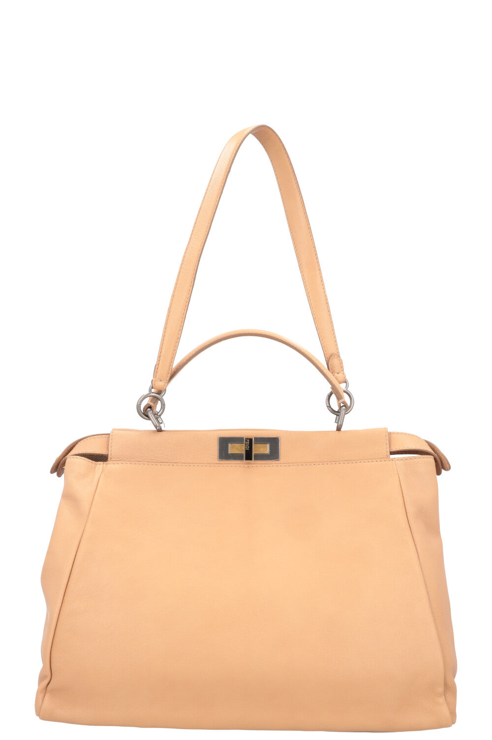 FENDI Large Peekaboo Leather Beige