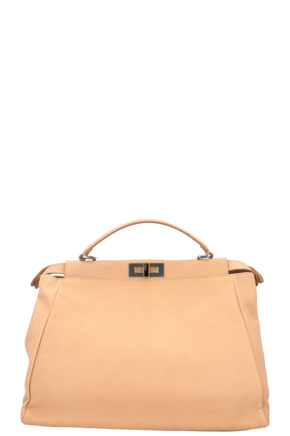 FENDI Large Peekaboo Leather Beige