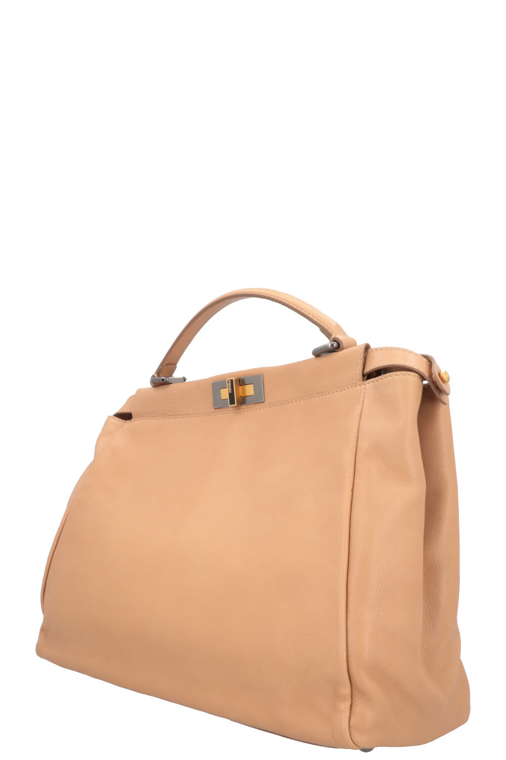 FENDI Large Peekaboo Leather Beige