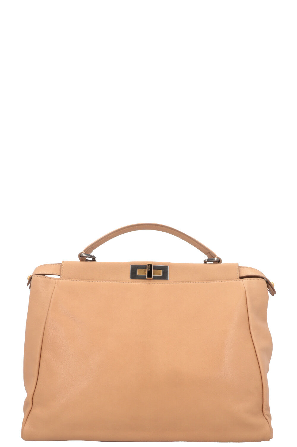 FENDI Large Peekaboo Leather Beige