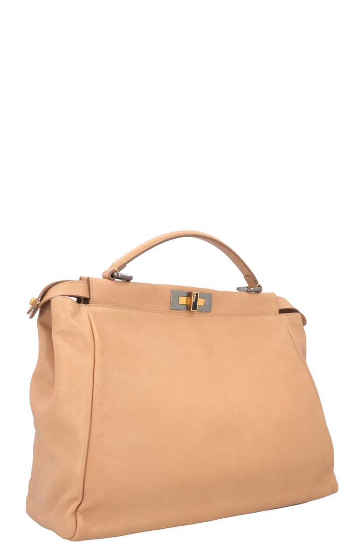 FENDI Large Peekaboo Leather Beige