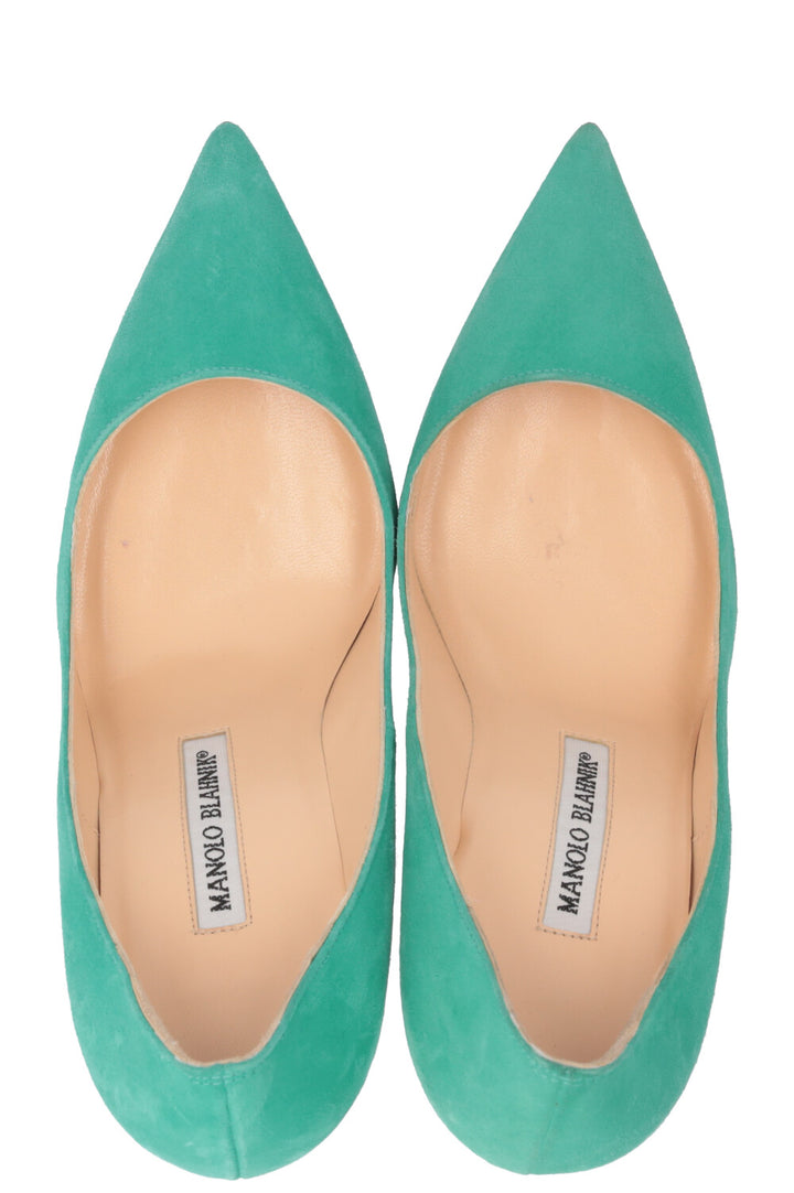 MANOLO BLAHNIK Escarpins Daim Vert