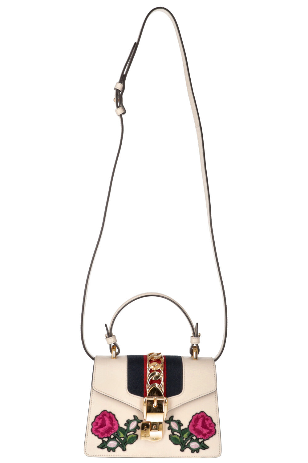 GUCCI Mini Sylvie Sac à poignée supérieure Floral Ivoire