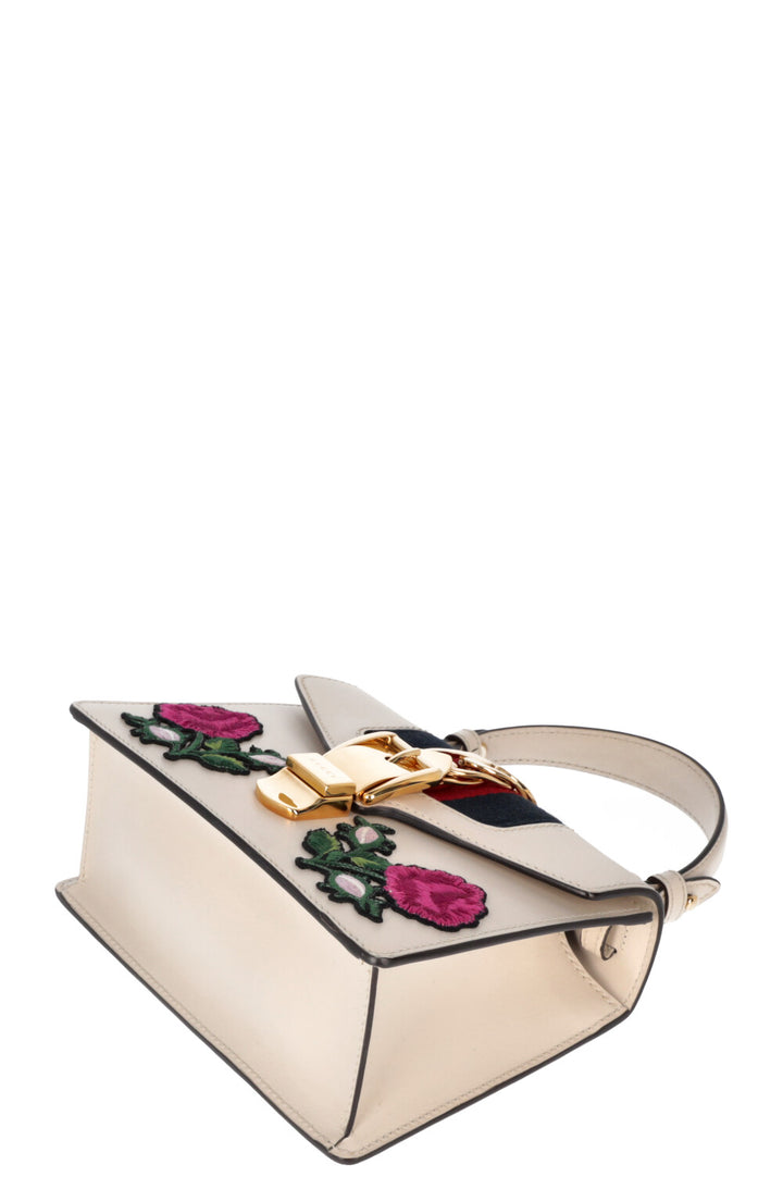 GUCCI Mini Sylvie Sac à poignée supérieure Floral Ivoire