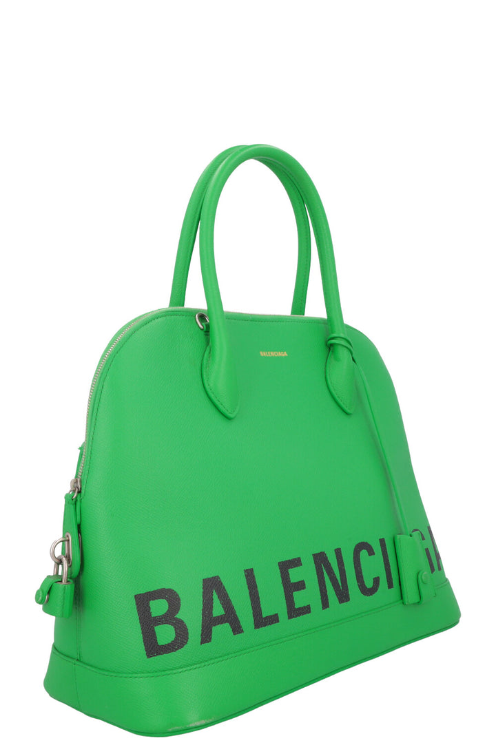 BALENCIAGA Large Ville Bag Leather Green