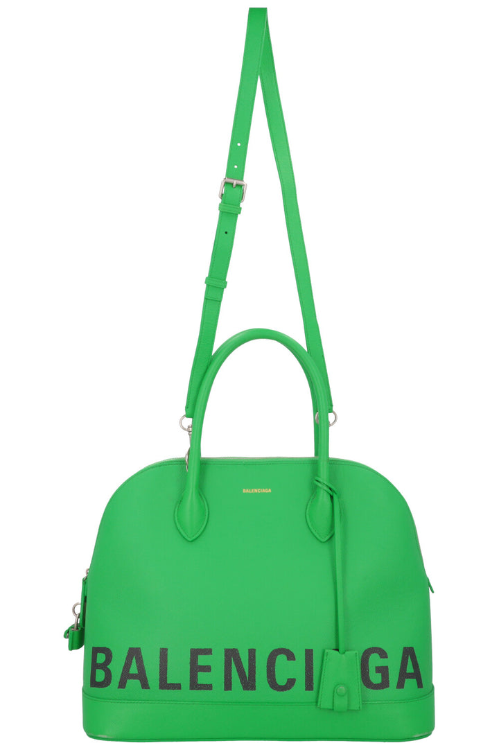 BALENCIAGA Large Ville Bag Leather Green