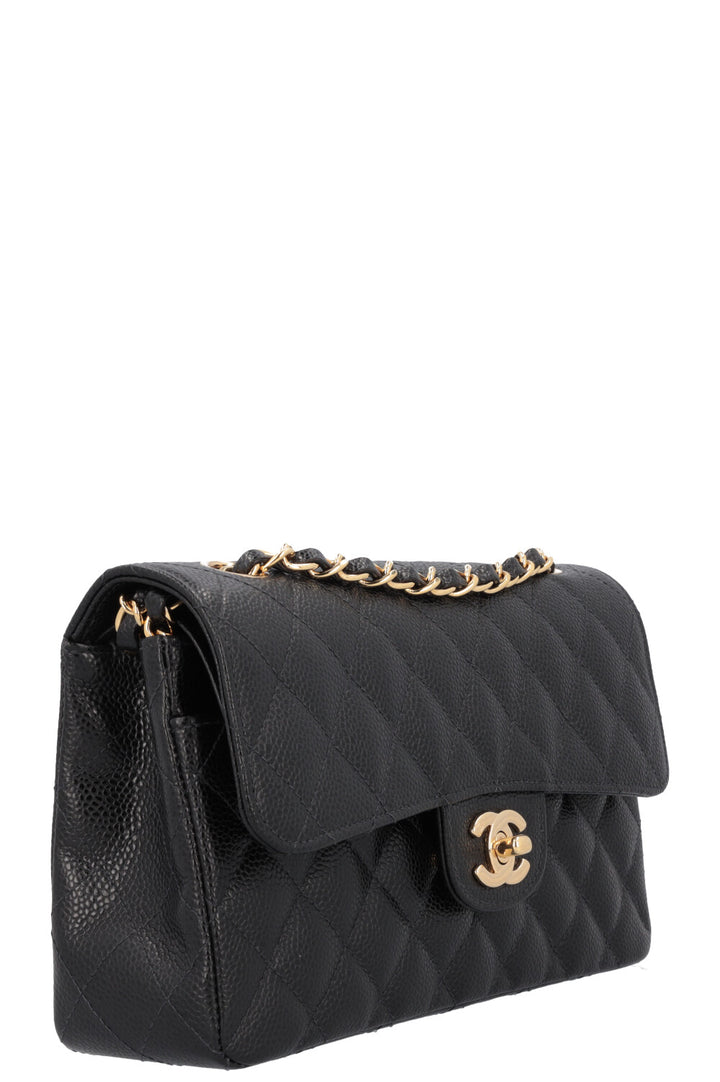 CHANEL Petit Sac Double Rabat Caviar Noir