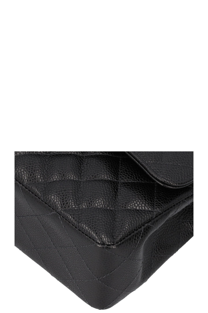 CHANEL Petit Sac Double Rabat Caviar Noir