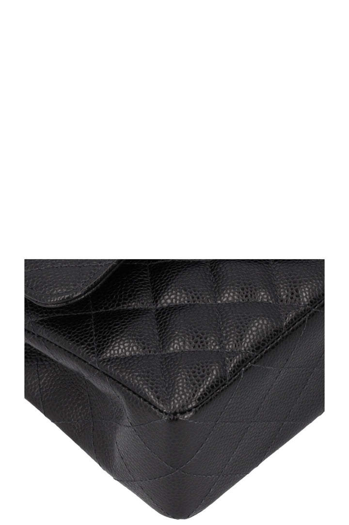 CHANEL Petit Sac Double Rabat Caviar Noir