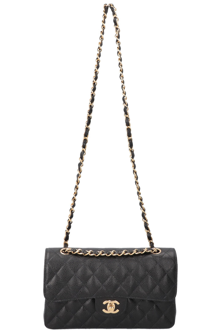 CHANEL Petit Sac Double Rabat Caviar Noir