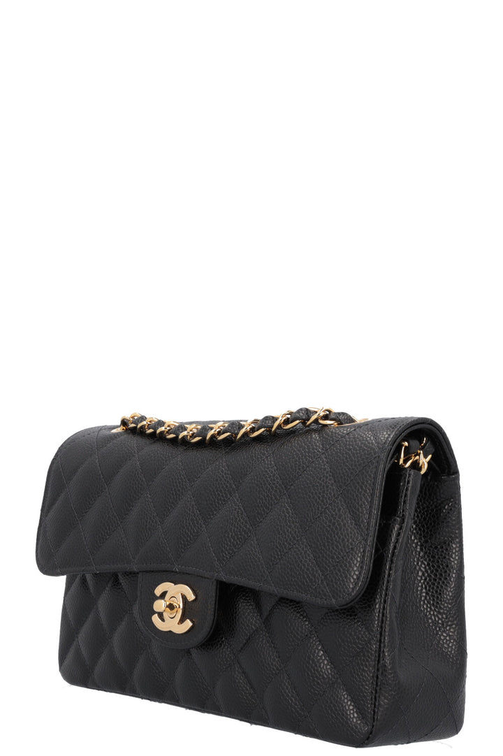 CHANEL Petit Sac Double Rabat Caviar Noir