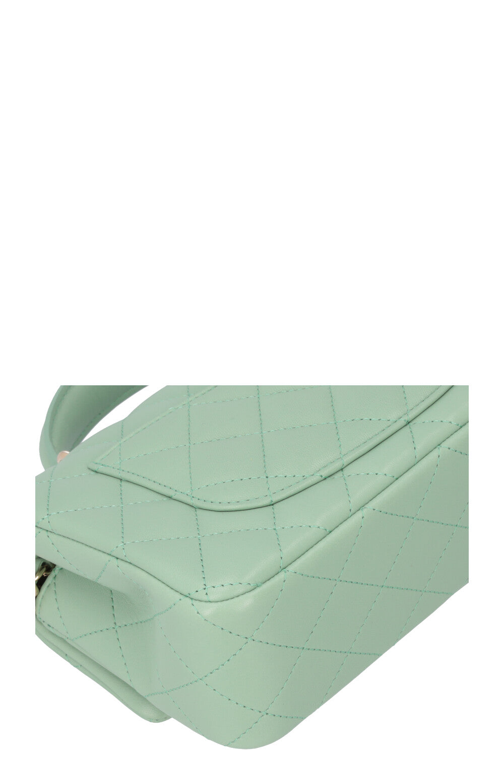 CHANEL Small Classic Flap Top Handle Bag Mint