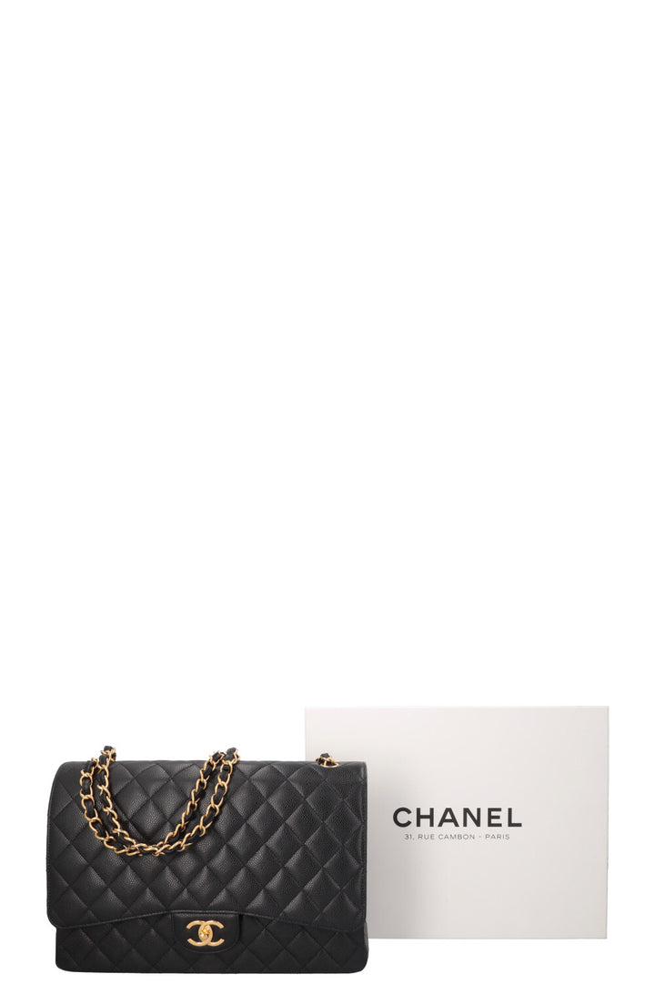 CHANEL Maxi Double Flap Bag Caviar Bag