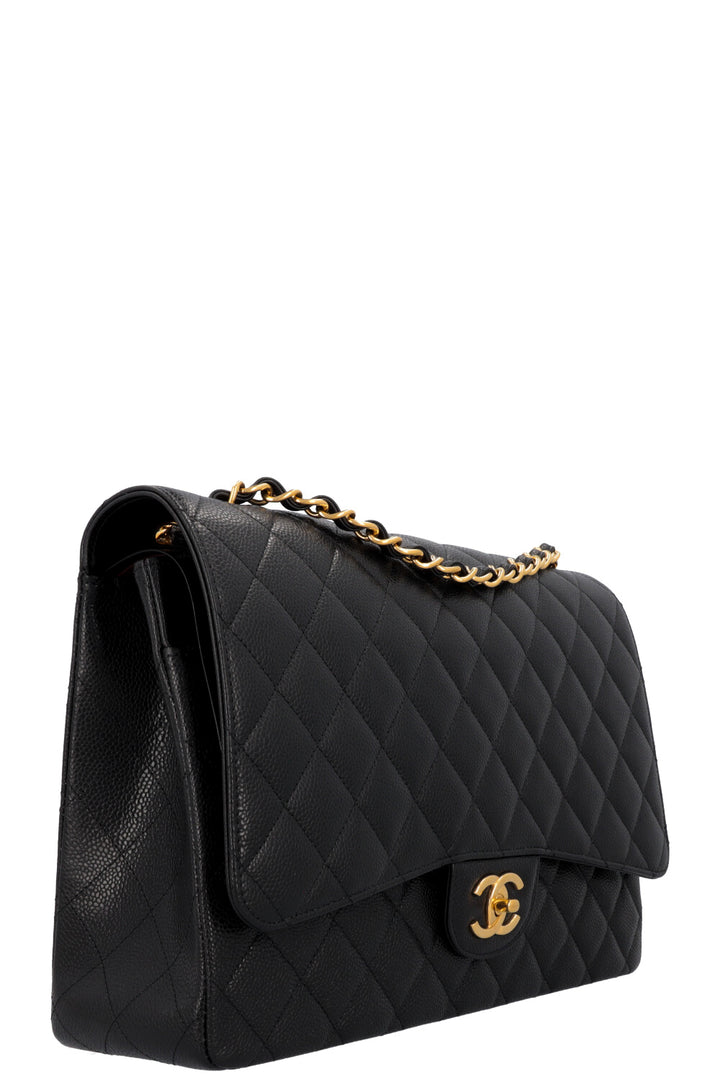 CHANEL Maxi Double Flap Bag Caviar Bag